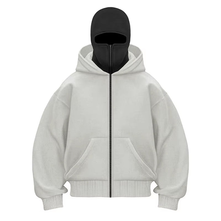 Levoire | Hoodie Avec Fermeture Éclair Blanc Noir