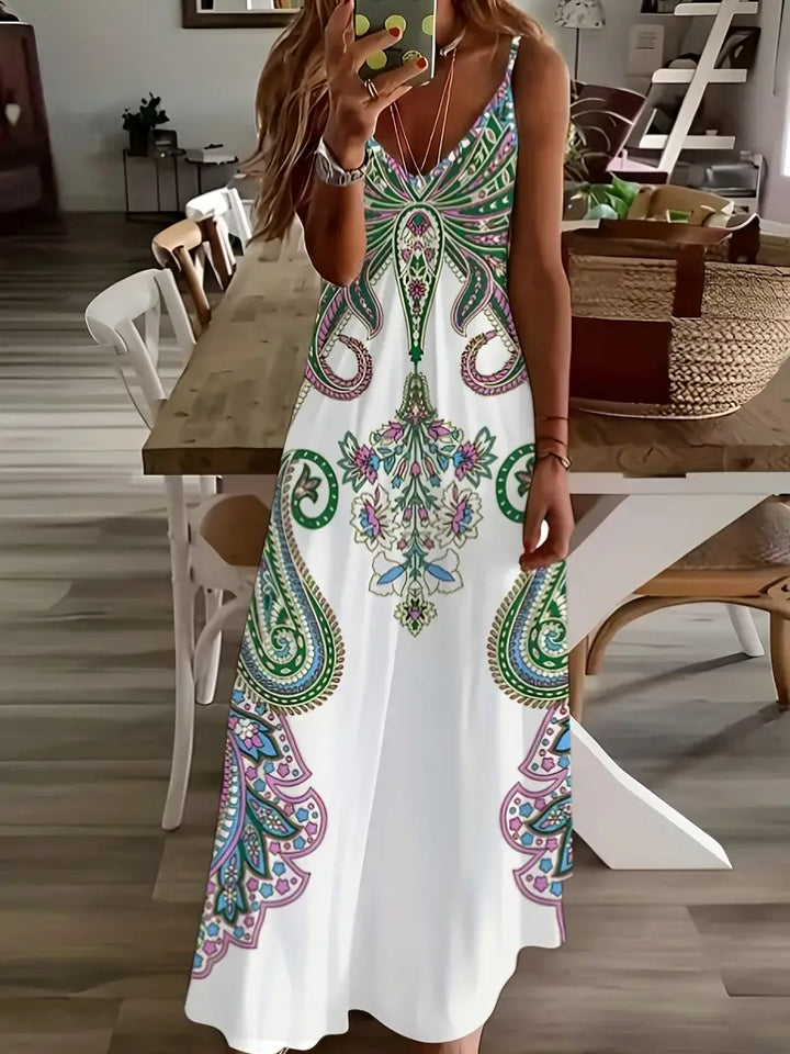 Levoire | Robe Cami À Décolleté En V Avec Motif Floral, Un Autre Style Vert