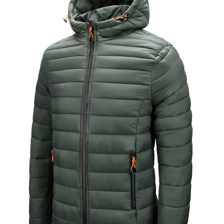 Levoire | Veste En Nylon Léger Matelassée Pour Hommes Avec Capuche Olive vert 1