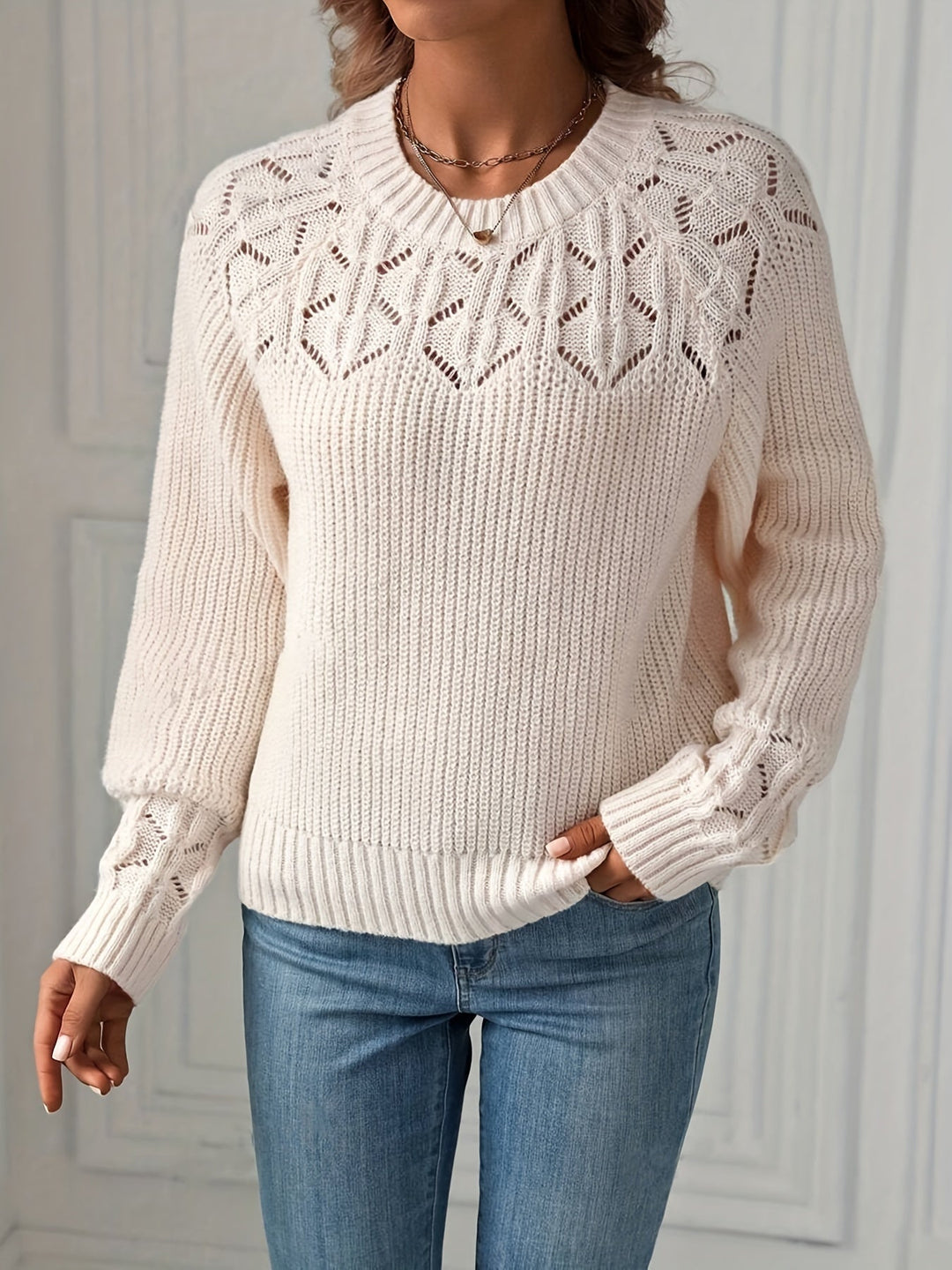Levoire | Pull En Maille Élégant Avec Motif Géométrique
