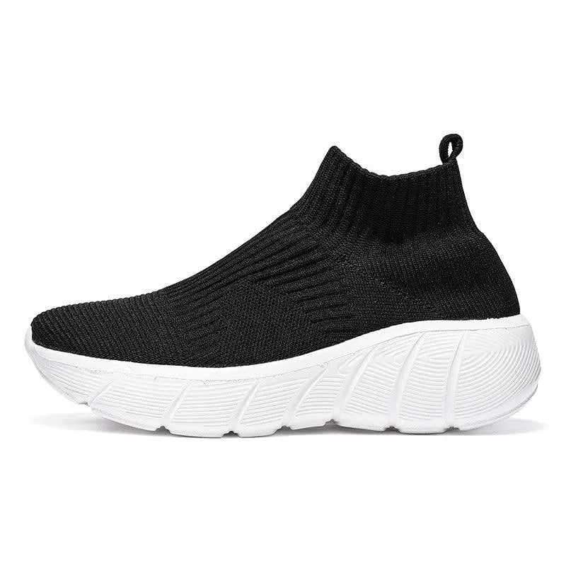 Levoire | Baskets de sport hautes en tissu Noir blanc