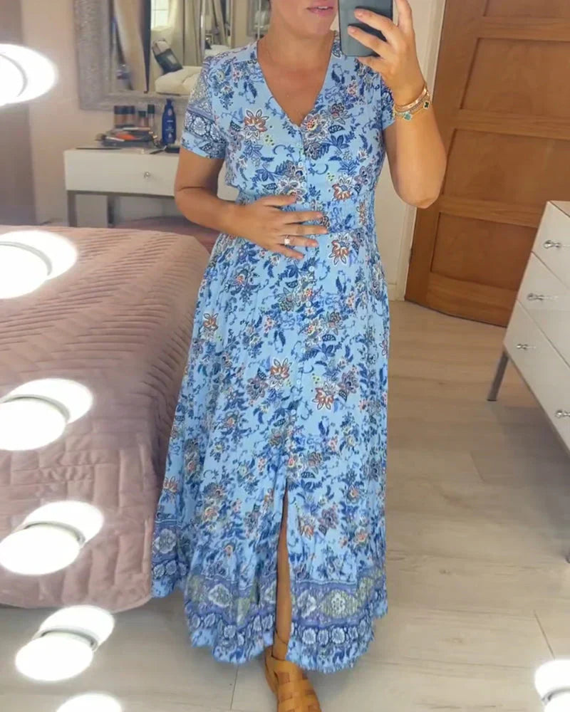 Levoire | Robe à fleurs et décolleté en V