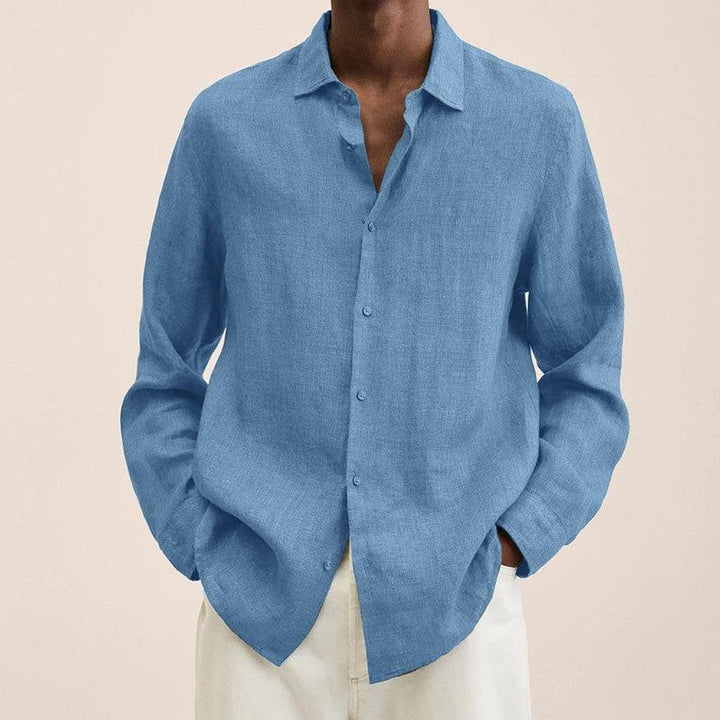 Levoire | Chemise À Col Avec Manches Longues Pour Hommes Bleu clair