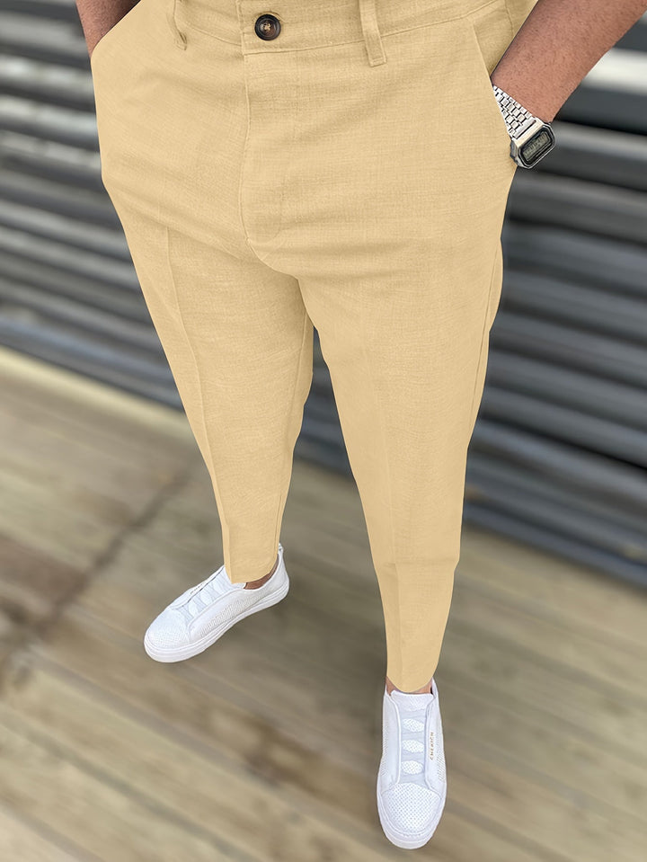 Levoire | Élégant Costume Pantalons Pour Hommes Abricot