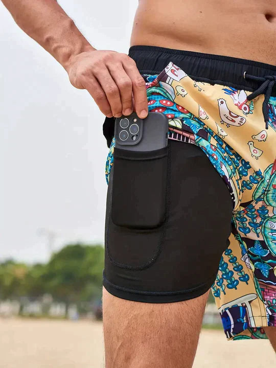Levoire | Maillot De Bain Pour Homme Élégant Avec Un Design Unique fleur dorée