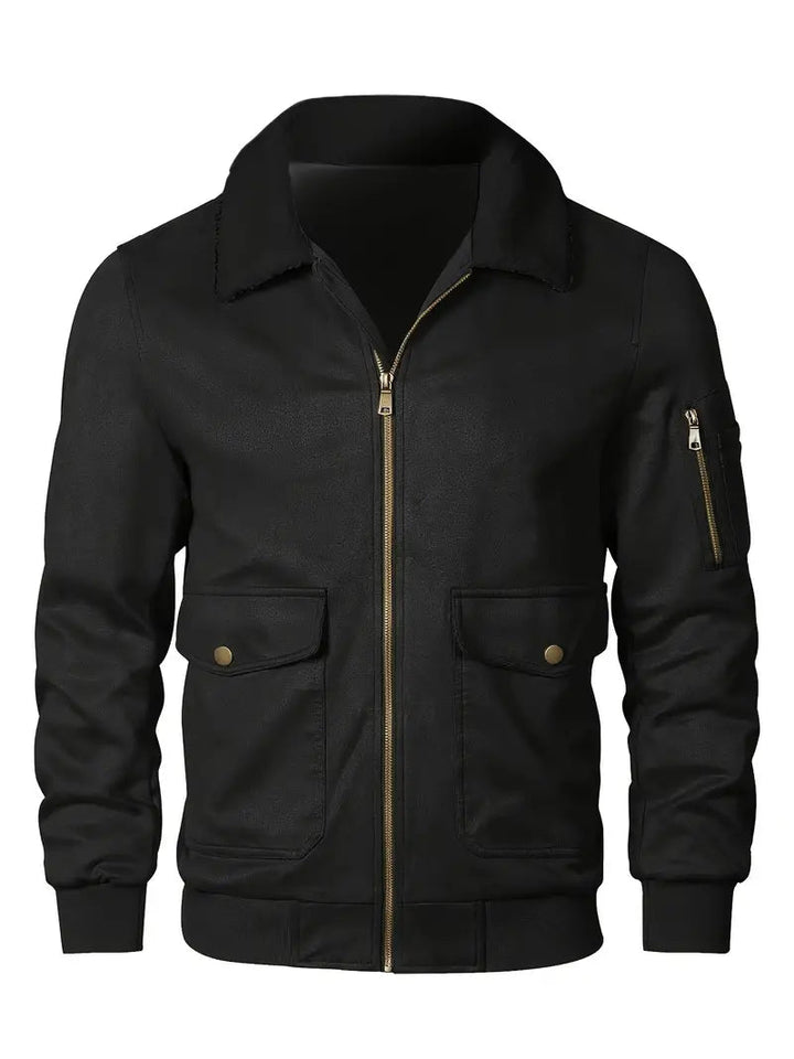 Levoire | Veste bomber longue à manches longues avec fermeture éclair Noir