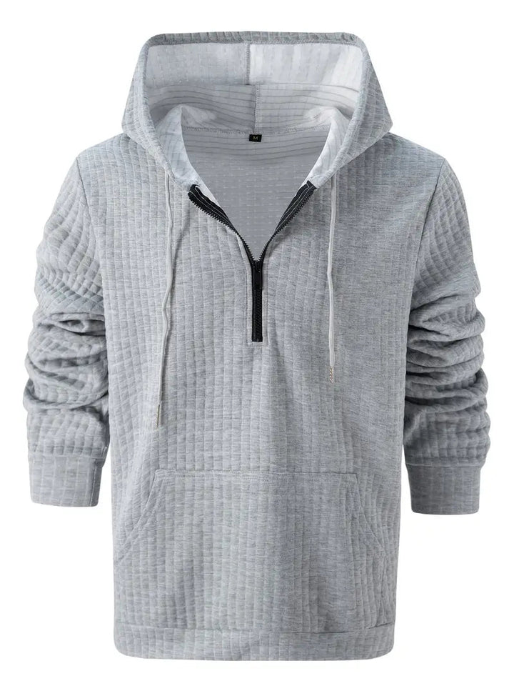 Levoire | Sweat à capuche zippé mi-long à manches longues avec poches Gris clair
