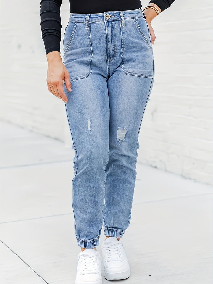 Levoire | Rennot Femmes Jean Bleu Lavé Avec Grands Poches Latérales Bleu clair