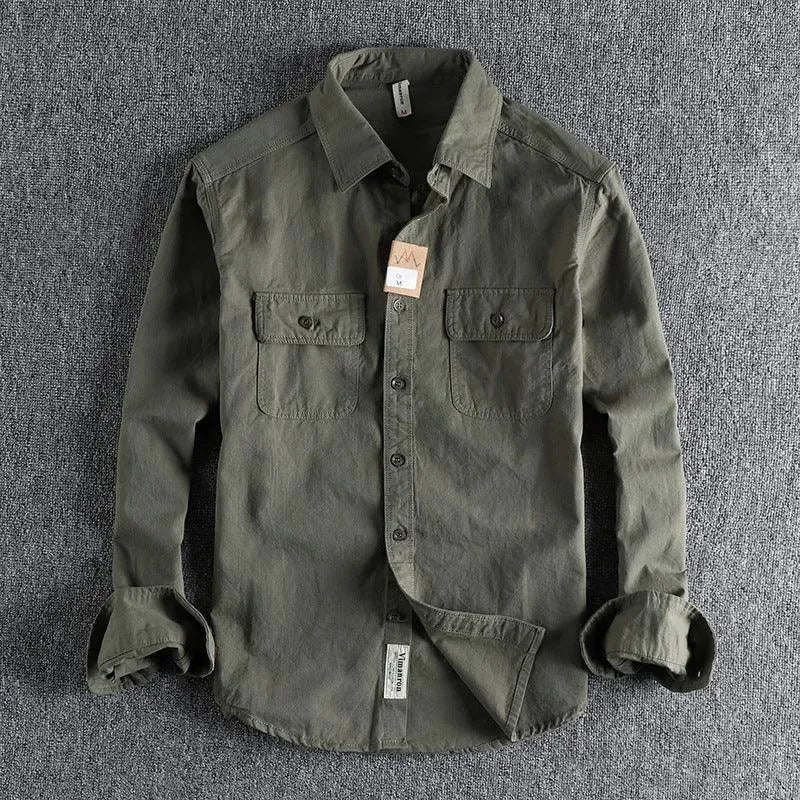 Levoire | Chemise à manches longues pour hommes multicolore Vert clair