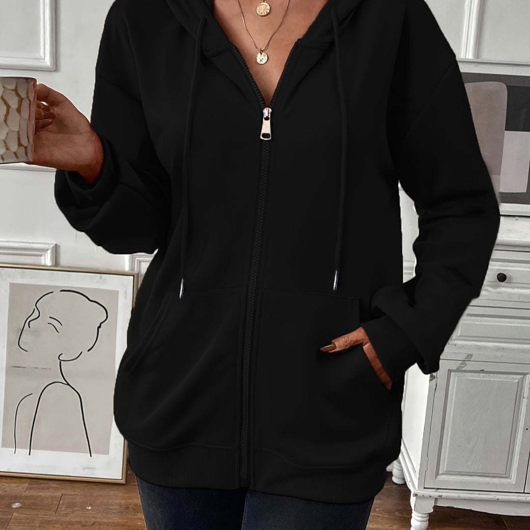 Levoire | Veste À Capuche Durable Avec Fermeture Éclair, Veste Longue À Manches Longues Avec Poches