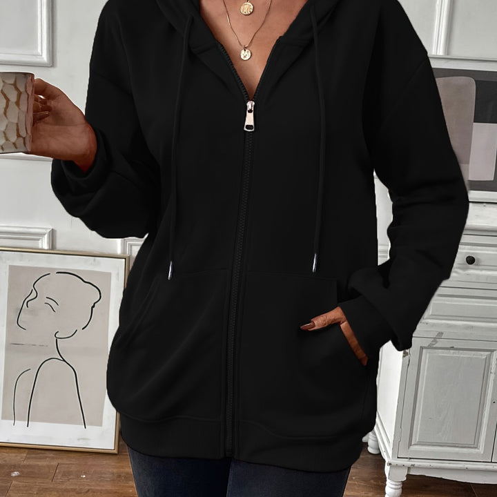 Levoire | Veste À Capuche Durable Avec Fermeture Éclair, Veste Longue À Manches Longues Avec Poches