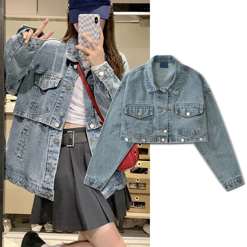 Levoire | Veste en denim à manches longues détachable avec poches
