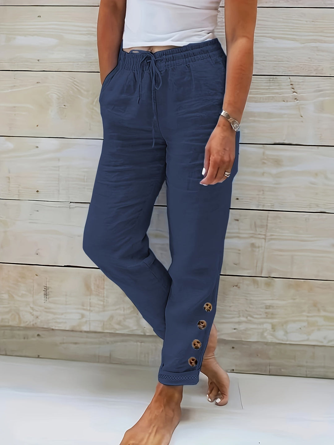 Levoire | Pantalon En Coton Natalia bleu marine