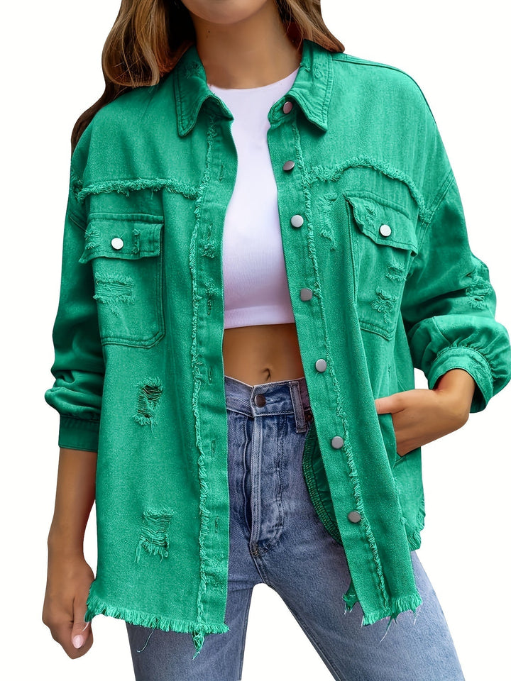 Levoire | Veste En Jean Délavée Élégante Pour Femmes