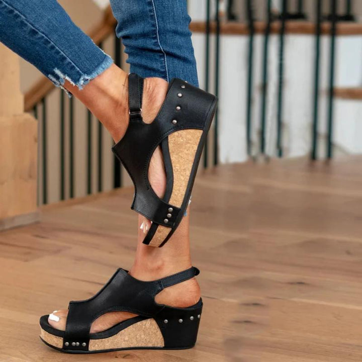 Levoire | Sandales À Talons Compensés Confortables Avec Bride Arrière Ajustable Pour Femmes
