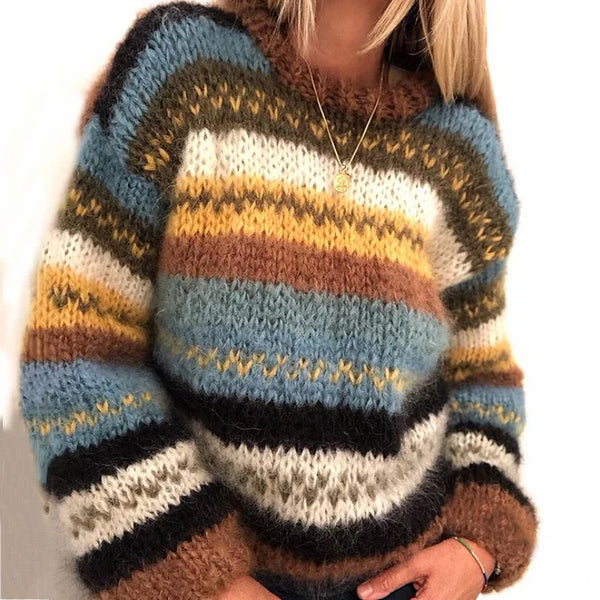 Levoire | Pull Jacquard Coloré Marron