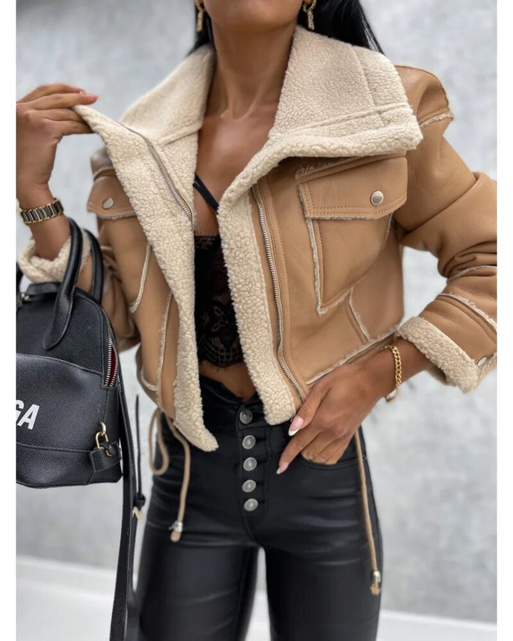 Levoire | Veste Courte En Velours Rétro Beige
