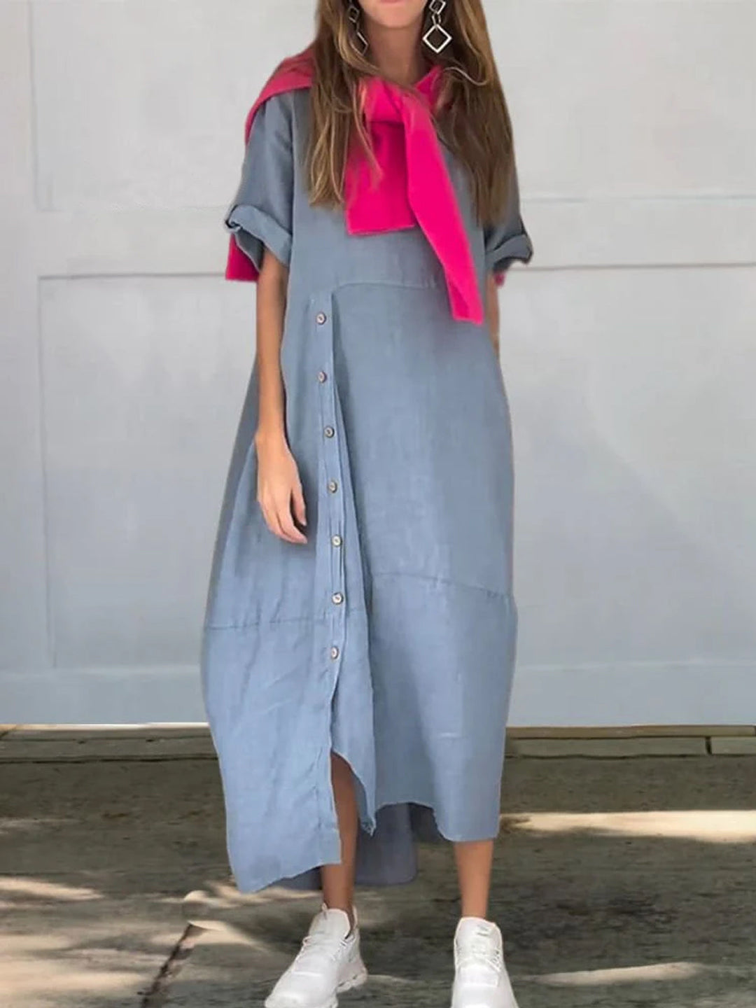 Levoire | Robe en lin et coton Bleu