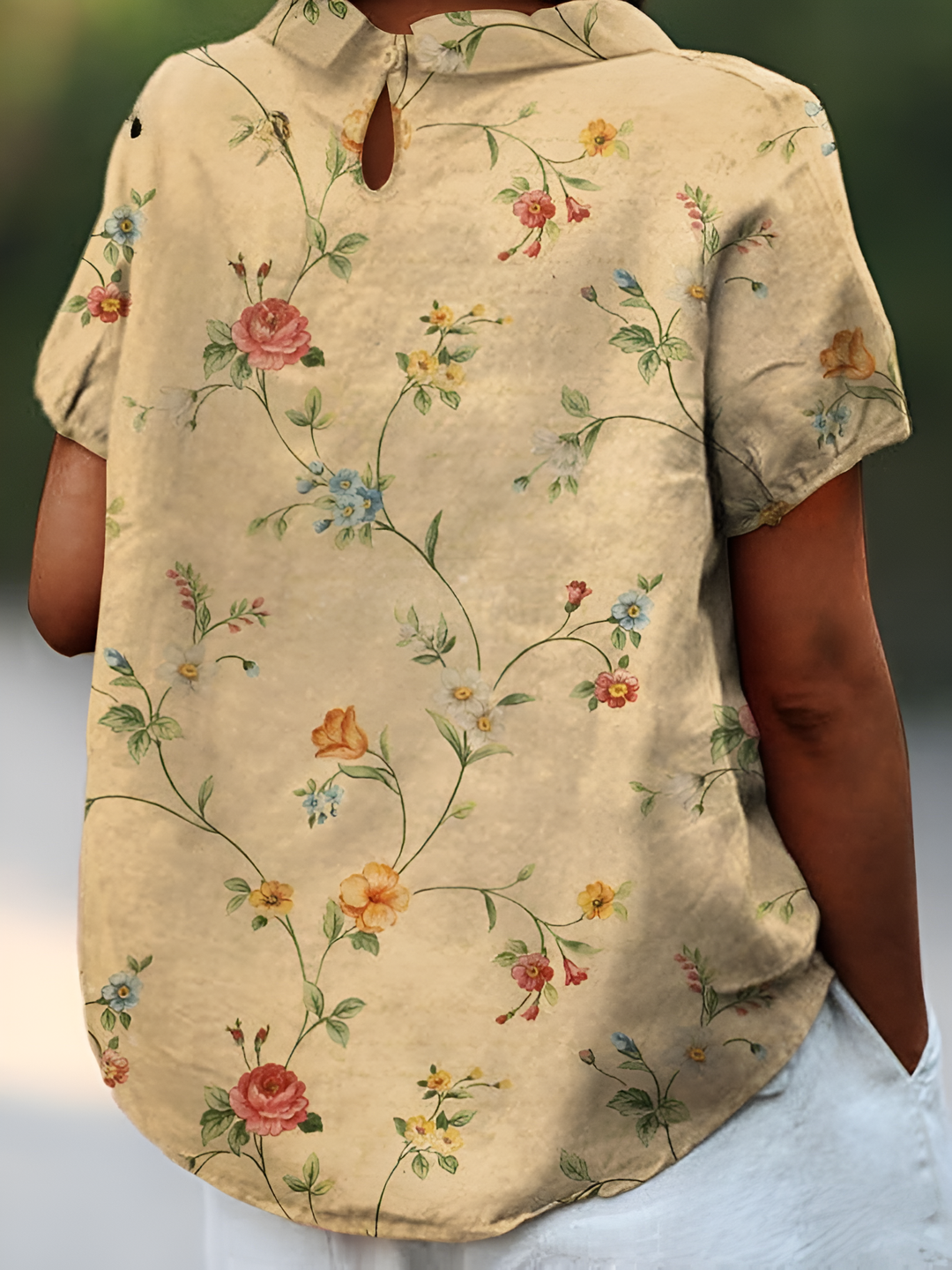 Levoire | Chemise En Coton Lin Rétro À Fleurs Pour Femmes