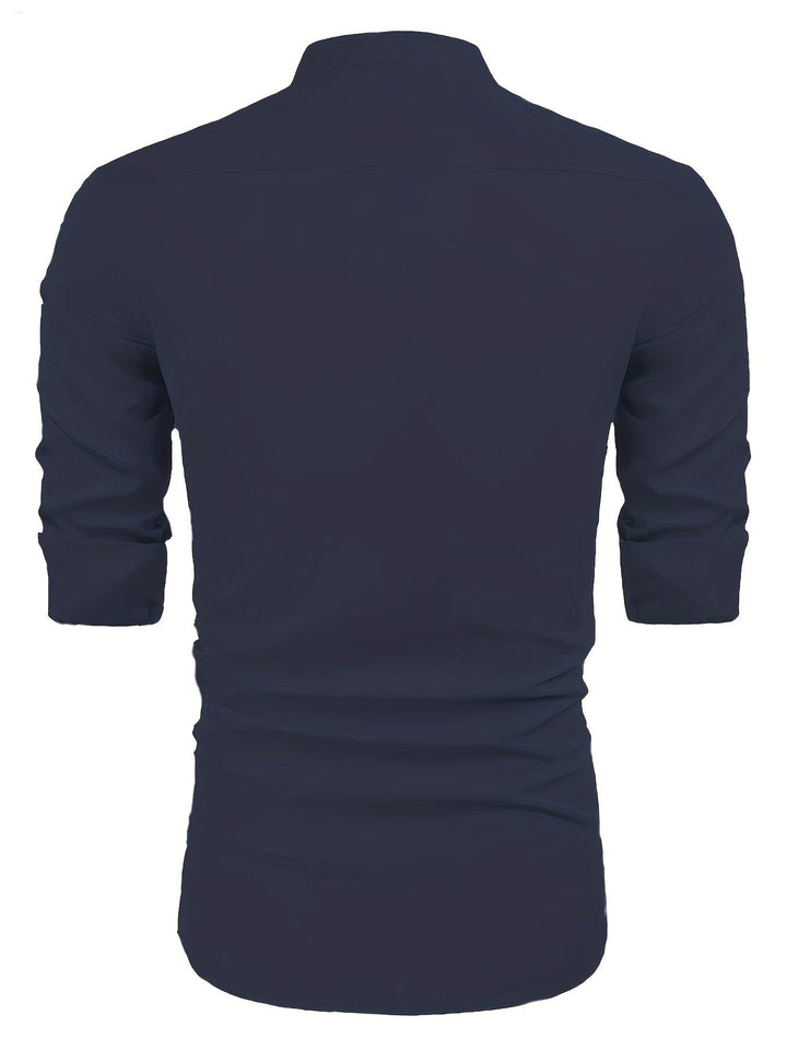 Levoire | Retro Pellavasekoite Henley-Shirt À Manches Longues