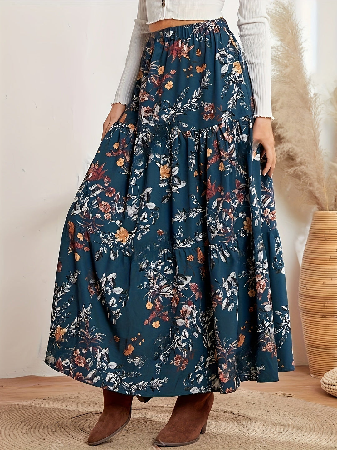 Levoire | Jupe Maxi Élégante À Imprimé Floral Bunt