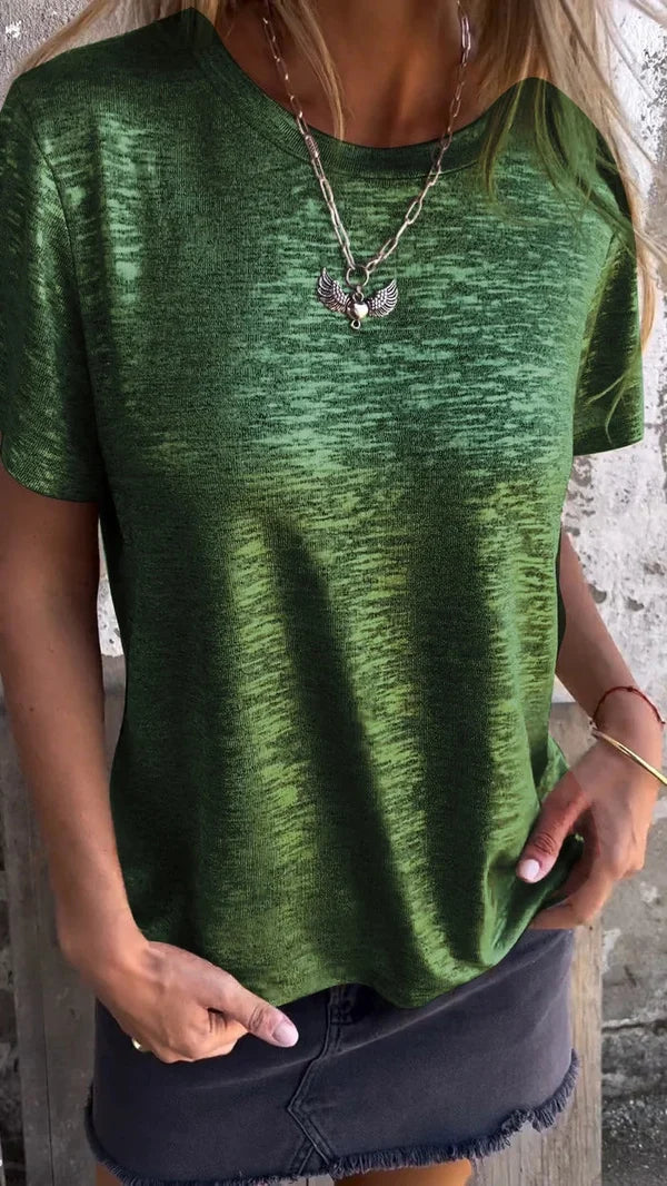 Levoire | T-shirt à manches courtes avec feuille d'or Vert