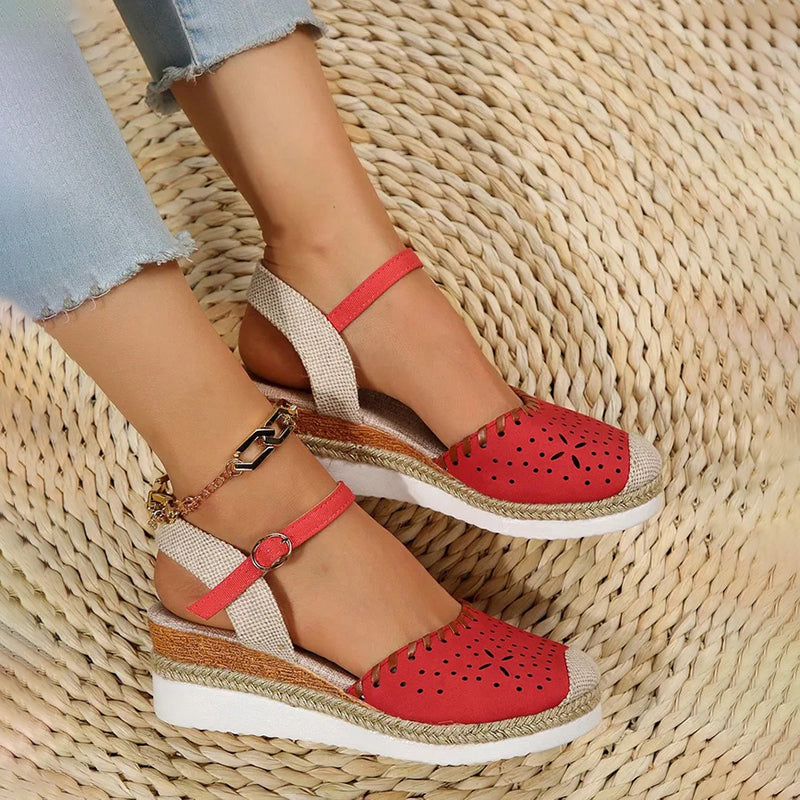 Levoire | Sandales À Talon Compensé Élégantes Avec Lanière Au Niveau Du Pied Pour Femmes
