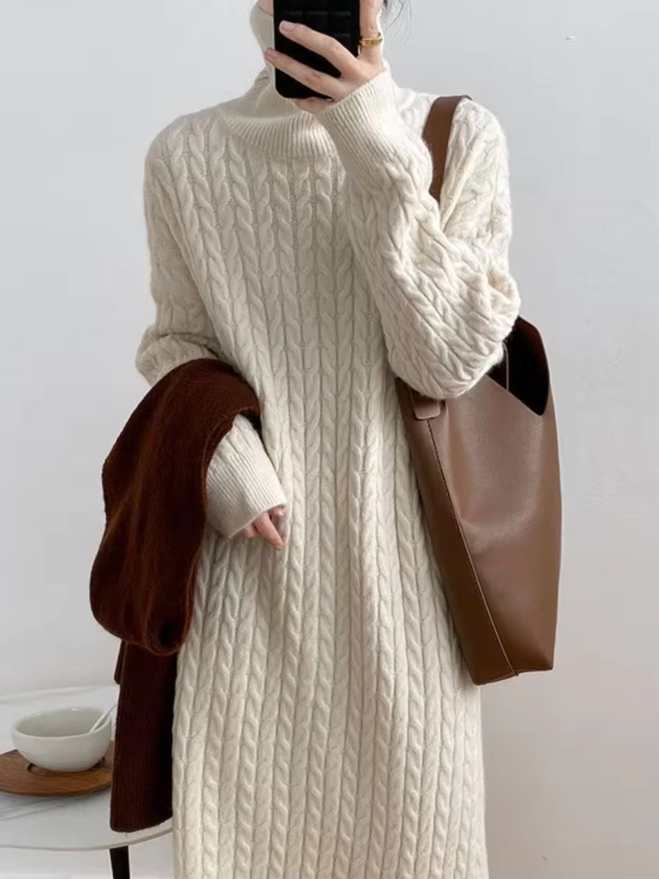 Levoire | Robe En Tricot À Motif De Torsade Crème blanc Taille unique