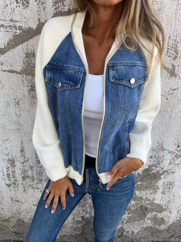 Levoire | Veste De Loisirs Avec Fermeture Éclair Et Décolleté En V Bleu