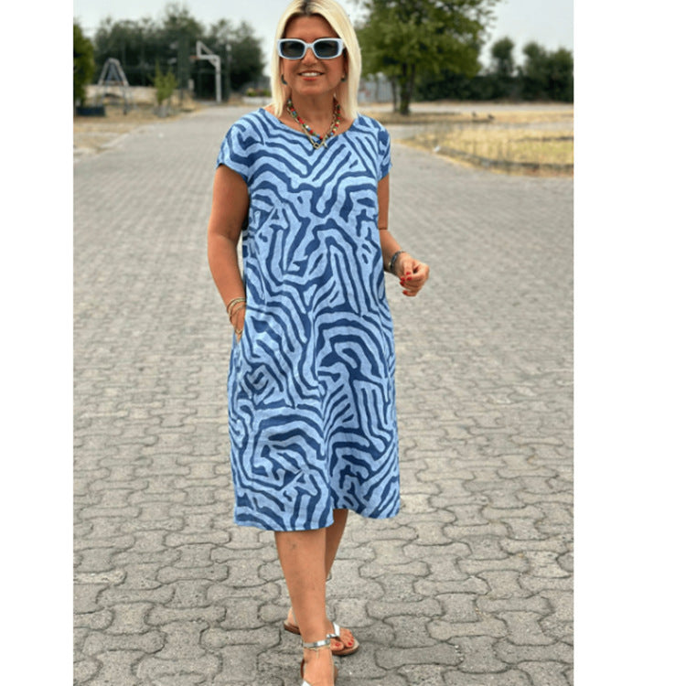 Levoire | Robe Fleurie Léopard Bohème Bleu ciel
