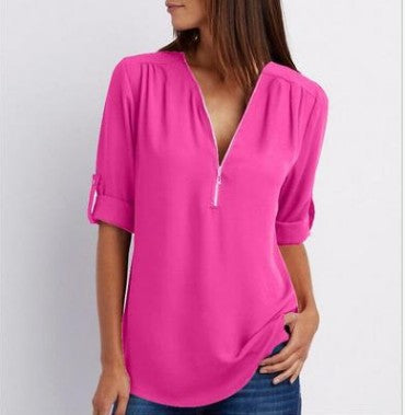 Levoire | Half Zip Blouse Rosa