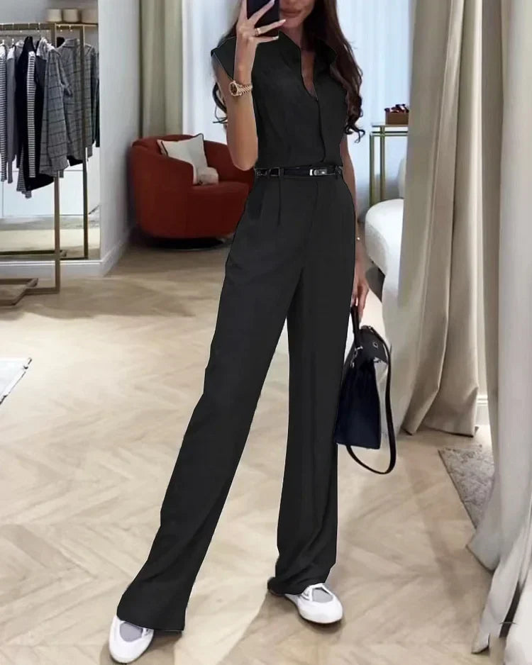 Levoire | Ensemble Élégant Avec Chemise Unie Et Pantalon
