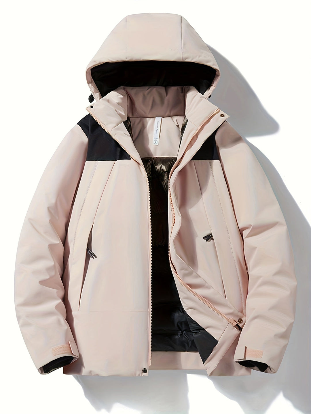 Levoire | Veste Longue à Capuche Imperméable avec Fermeture Éclair Rosa