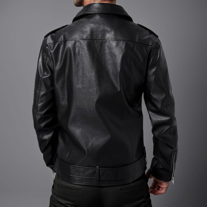 Levoire | Veste En Cuir Slim Fit Avec Revêtement