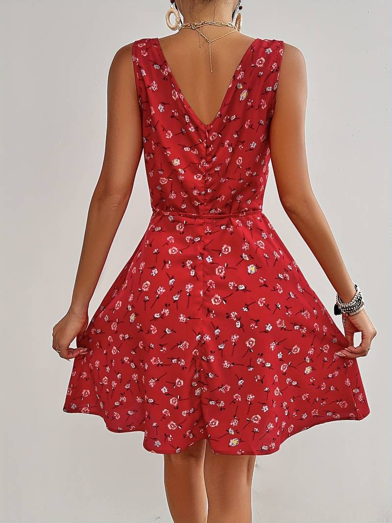 Levoire | Robe Sans Manches Avec Ceinture Et Décolleté En V