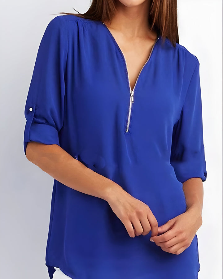 Levoire | Chemise Élégante À Demi-Zip Bleu marine