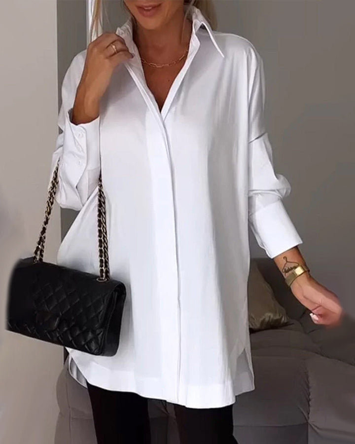 Levoire | Chemise à col revers long et élégant Blanc