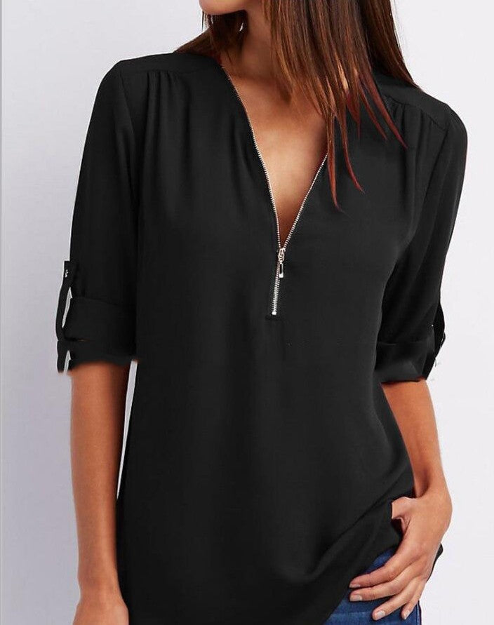 Levoire | Half Zip Blouse Noir