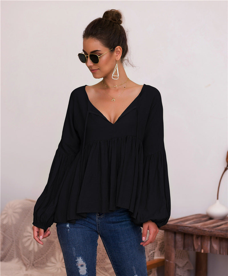 Levoire | Puffihihat V-Col T-Shirt Noir