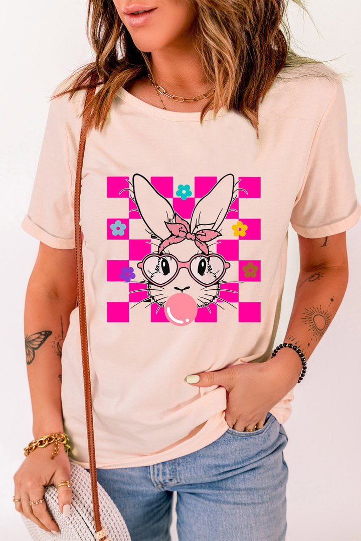 Levoire | Rabbit Col rond T-shirt à manches courtes Rose de pastèque