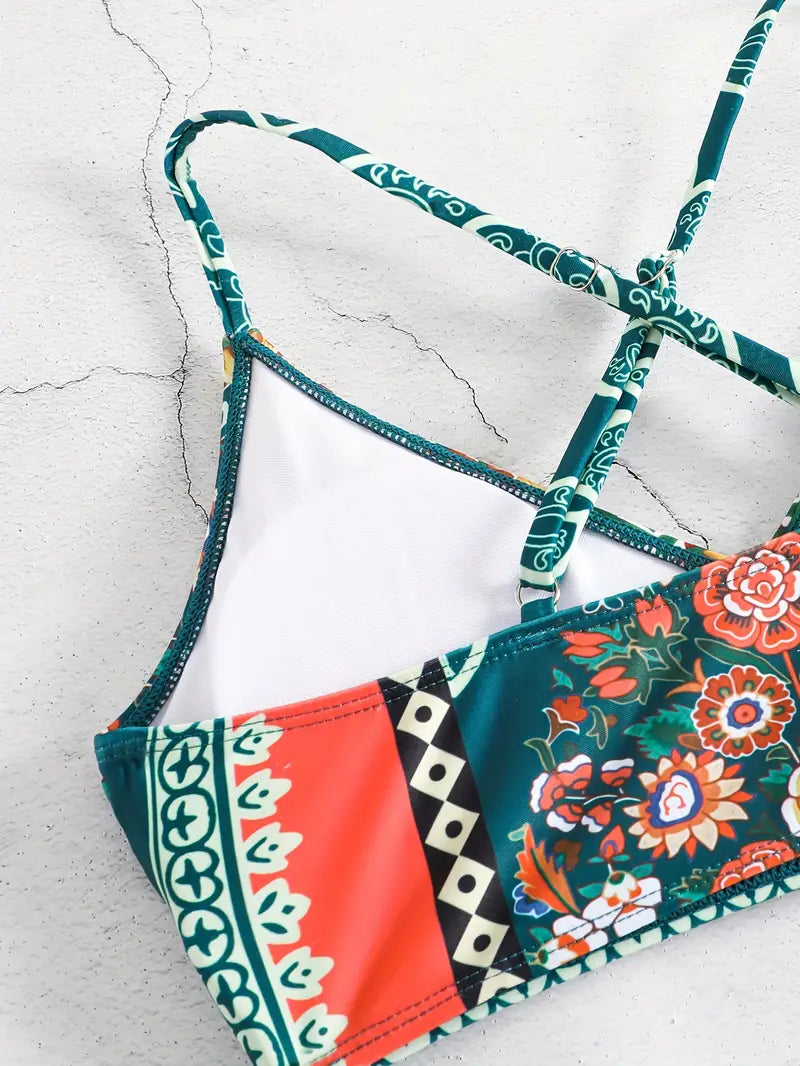 Levoire | Ensemble De Bikini Bohème Avec Des Sangles Croisées
