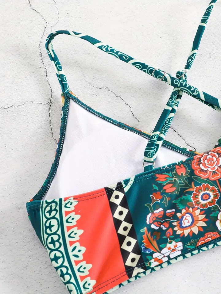 Levoire | Ensemble De Bikini Bohème Avec Des Sangles Croisées