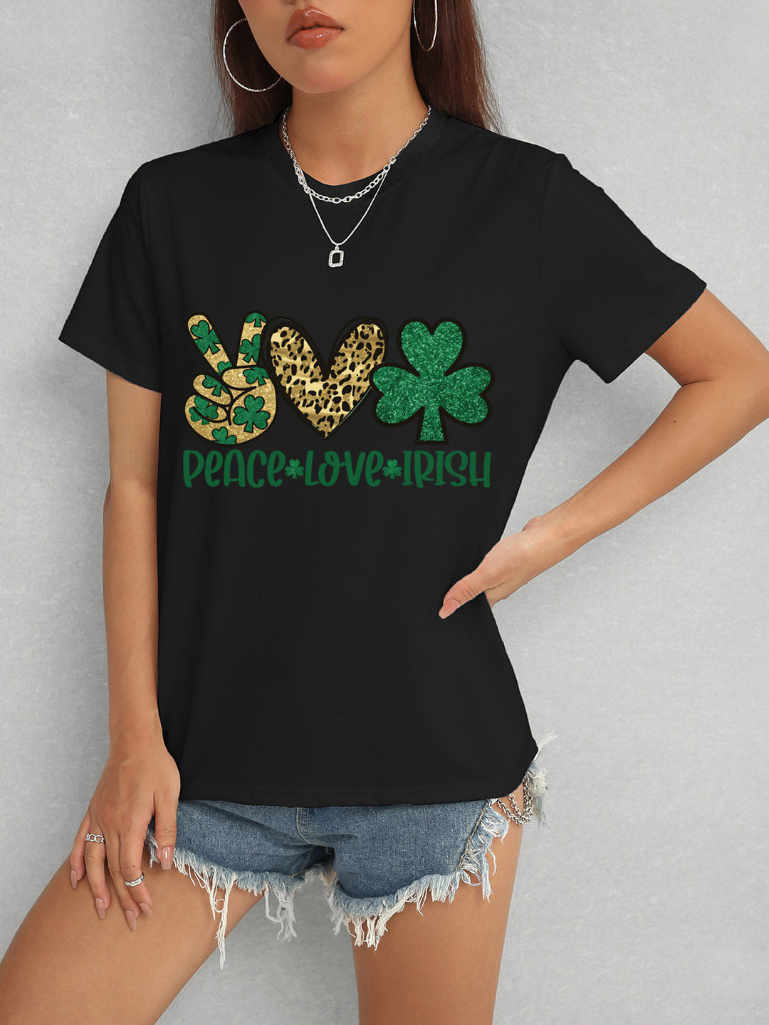 Levoire | PAIX AMOUR IRLANDAIS Col rond T-shirt à manches courtes Must