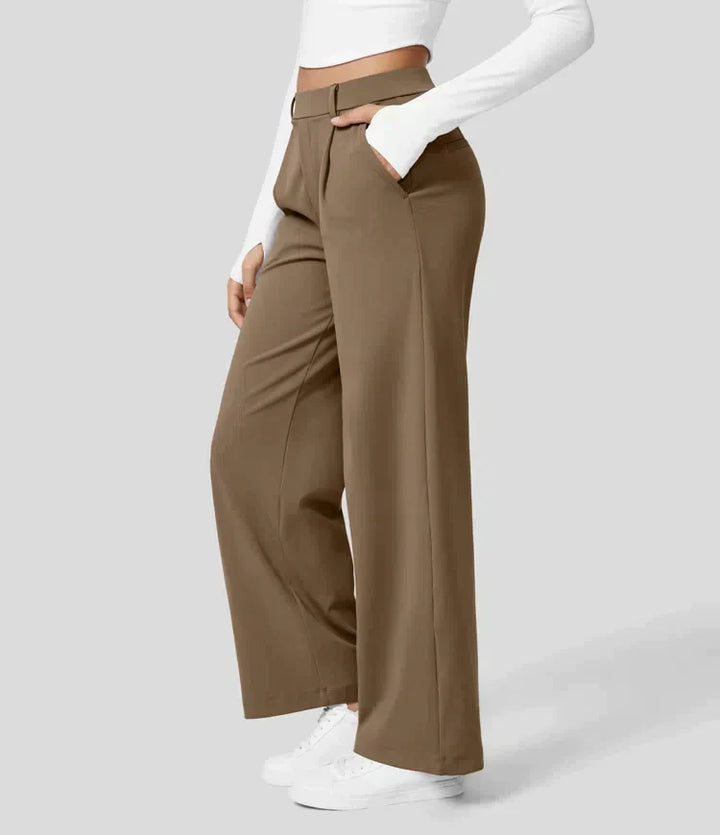 Levoire | Pantalon De Bureau En Tissu À Jambe Large Braun