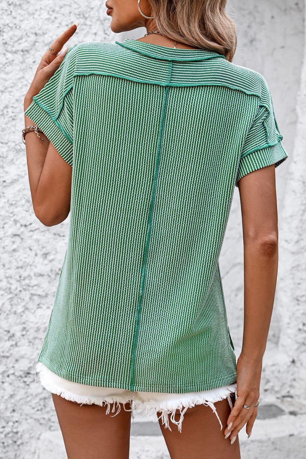 Levoire | T-Shirt Classique À Manches Courtes Rayé Avec Col Rond