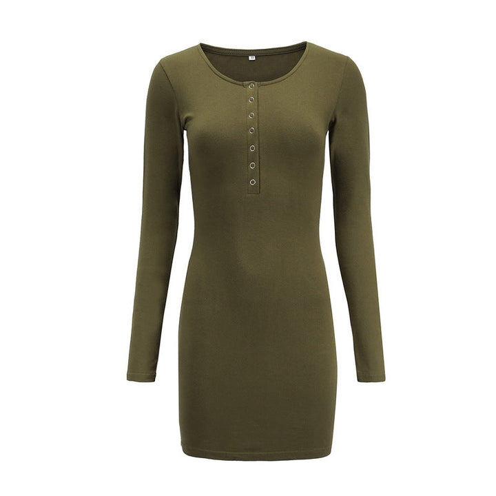 Levoire | Robe à boutons en métal élégante à décolleté en V