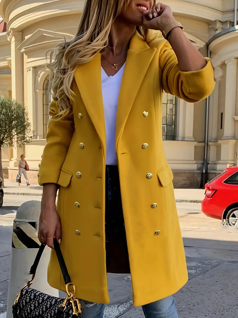 Levoire | Manteau À Double Boutonnage Avec Col Revers Terre jaune