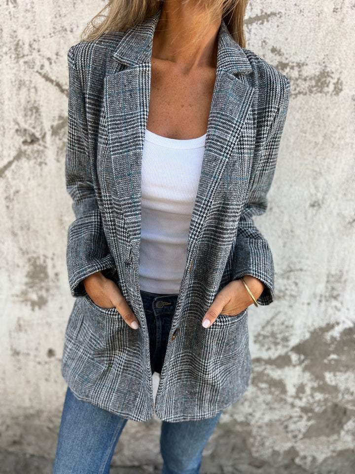 Levoire | Blazer À Carreaux Décontracté Avec Revers