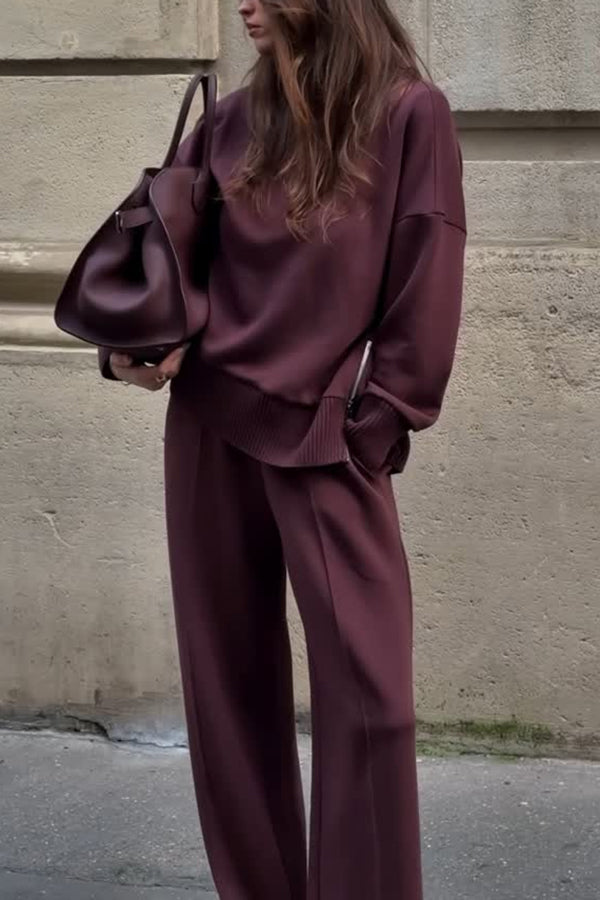 Levoire | Ensemble en tricot avec une structure douce Bordeaux (Seulement 8 unités disponibles)