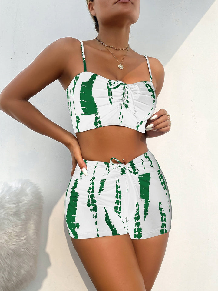 Levoire | Bikini À Taille Haute Et Haut Froncé Pour Femmes Vert